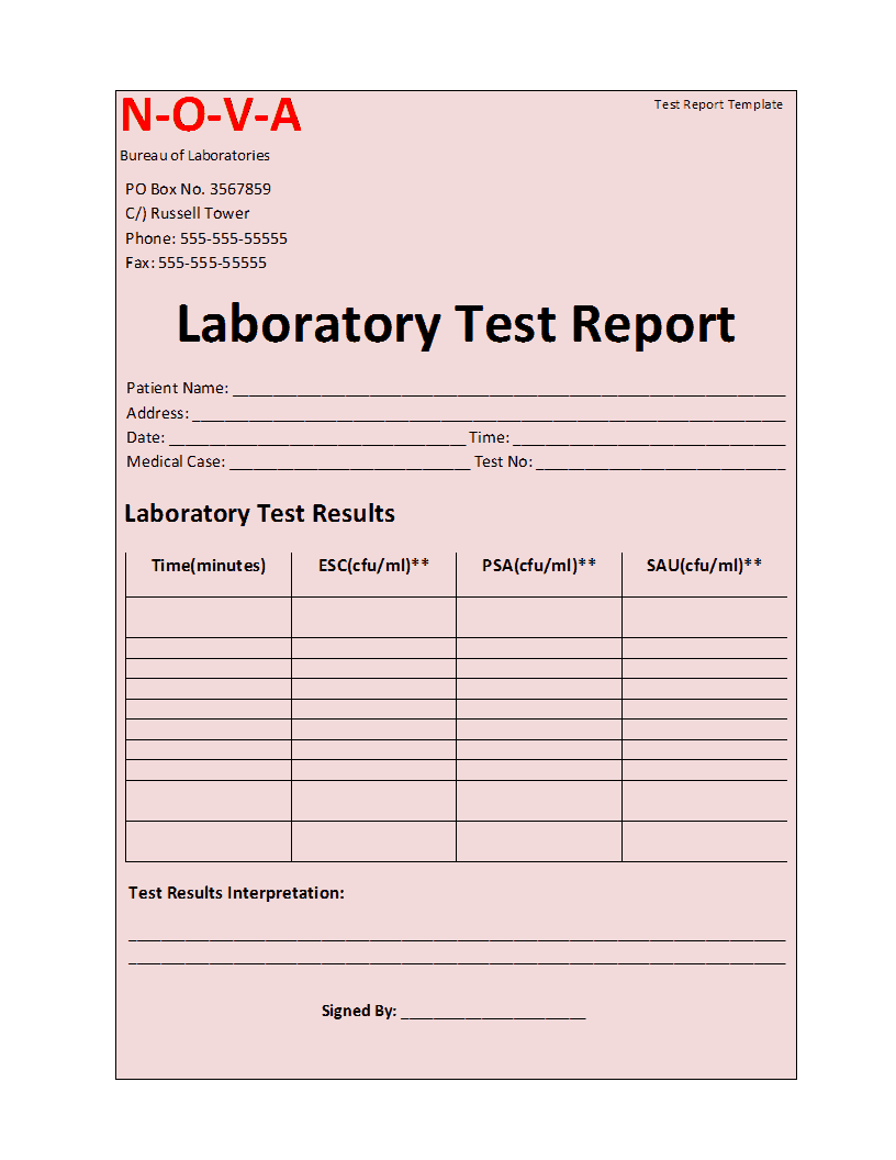 Experiment Report Template Test Report Free Formats Excel Word