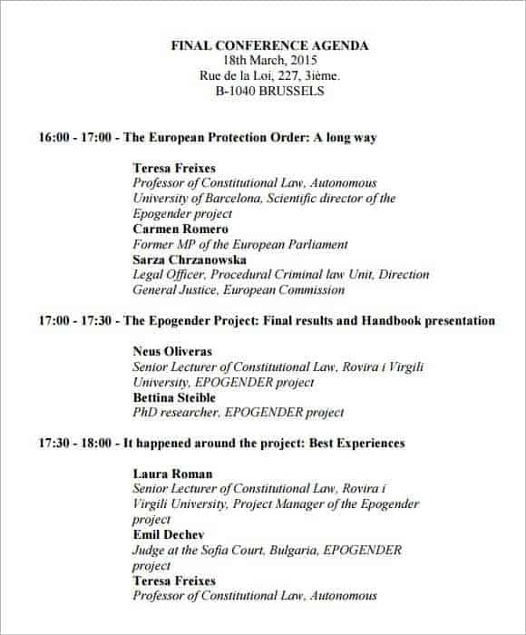 Conference Program Template Sample Templates