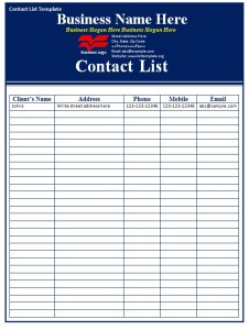 contact list template