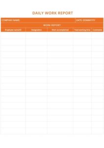 7+ Daily Work Report Templates Word Excel PDF - Free Formats Excel Word