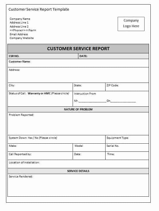 3+ Free Customer Service Report Templates - Free Formats Excel Word